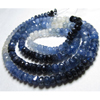 16 Inches -Very Finest-Sparkling- Precious Burma Blue Sapphire Faceted Shaded Rondelles beads - Size - 3.5 - 4 mm
